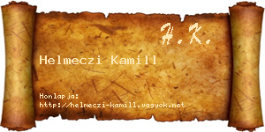 Helmeczi Kamill névjegykártya